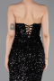 Long Black Scaly Prom Gown ABU6218