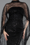 Long Black Beaded Evening Dress ABU6220