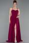 Long Plum Chiffon Prom Gown ABU6223