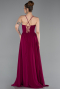 Long Plum Chiffon Prom Gown ABU6223