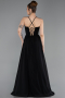 Long Black Chiffon Prom Gown ABU6223
