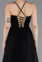 Long Black Chiffon Prom Gown ABU6223