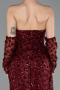 Long Burgundy Scaly Evening Dress ABU6224