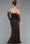Long Brown Scaly Evening Dress ABU6224