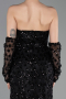 Long Black Scaly Evening Dress ABU6224