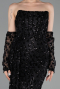 Long Black Scaly Evening Dress ABU6224