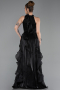Long Black Chiffon Prom Gown ABU6227