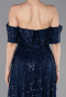 Midi Navy Blue Beaded Cocktail Dress ABK2639