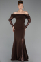 Long Brown Mermaid Evening Gown ABU6235