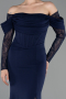 Long Navy Blue Mermaid Evening Gown ABU6235