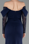 Long Navy Blue Mermaid Evening Gown ABU6235