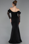 Long Black Mermaid Evening Gown ABU6235