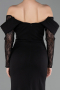 Long Black Mermaid Evening Gown ABU6235