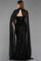 Long Black Beaded Evening Dress ABU6236