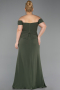 Long Olive Drab Plus Size Prom Dress ABU6246