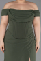 Long Olive Drab Plus Size Prom Dress ABU6246