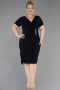 Midi Navy Blue Plus Size Cocktail Dress ABK2641