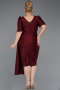 Midi Burgundy Plus Size Evening Dress ABK2643