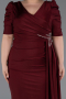 Midi Burgundy Plus Size Evening Dress ABK2643