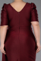 Midi Burgundy Plus Size Evening Dress ABK2643