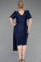 Midi Navy Blue Plus Size Evening Dress ABK2643