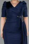 Midi Navy Blue Plus Size Evening Dress ABK2643