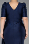 Midi Navy Blue Plus Size Evening Dress ABK2643
