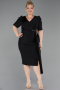 Midi Black Plus Size Evening Dress ABK2643