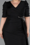 Midi Black Plus Size Evening Dress ABK2643
