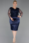 Midi Navy Blue Plus Size Cocktail Dress ABK2644