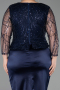 Midi Navy Blue Plus Size Cocktail Dress ABK2644