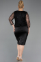 Midi Black Plus Size Cocktail Dress ABK2644