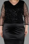 Midi Black Plus Size Cocktail Dress ABK2644