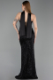 Long Black Beaded Evening Dress ABU6238
