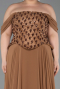 Long Copper Chiffon Plus Size Evening Dress ABU6260
