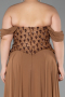 Long Copper Chiffon Plus Size Evening Dress ABU6260