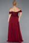 Long Burgundy Chiffon Plus Size Evening Dress ABU6260