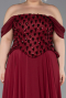 Long Burgundy Chiffon Plus Size Evening Dress ABU6260