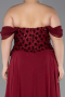 Long Burgundy Chiffon Plus Size Evening Dress ABU6260
