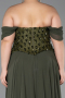 Long Olive Drab Chiffon Plus Size Evening Dress ABU6260