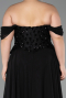 Long Black Chiffon Plus Size Evening Dress ABU6260