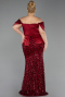 Long Burgundy Scaly Plus Size Evening Dress ABU6262