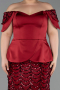 Long Burgundy Scaly Plus Size Evening Dress ABU6262