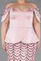 Long Powder Color Scaly Plus Size Evening Dress ABU6262