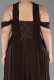 Long Brown Chiffon Large Size Dress ABU6247