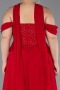 Long Red Chiffon Large Size Dress ABU6247