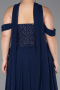 Long Navy Blue Chiffon Large Size Dress ABU6247