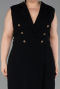 Midi Black Plus Size Cocktail Dress ABK2647