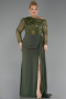 Long Olive Drab Formal Plus Size Dress ABU6213