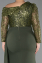 Long Olive Drab Formal Plus Size Dress ABU6213